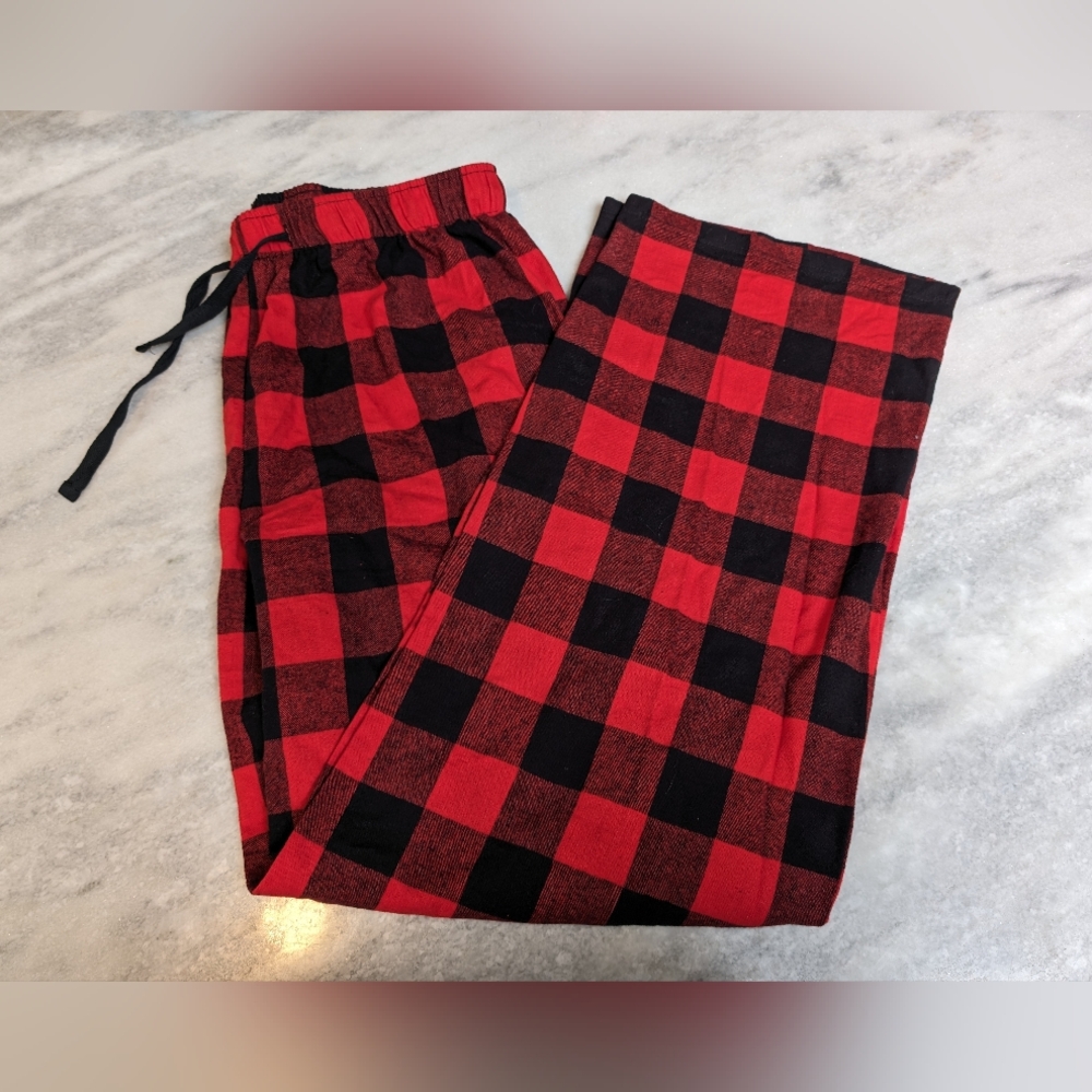 Christmas Men's Red Plaid Flannel Pajama Pants